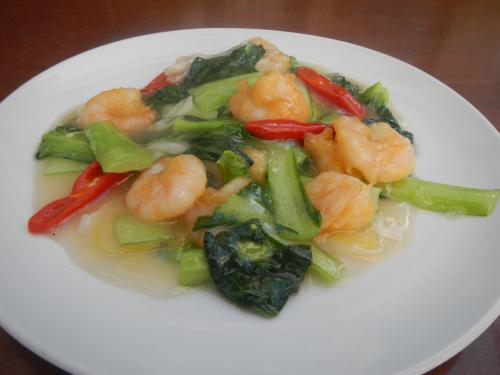 青菜蝦仁 (本日青菜と蝦のあっさり炒め)