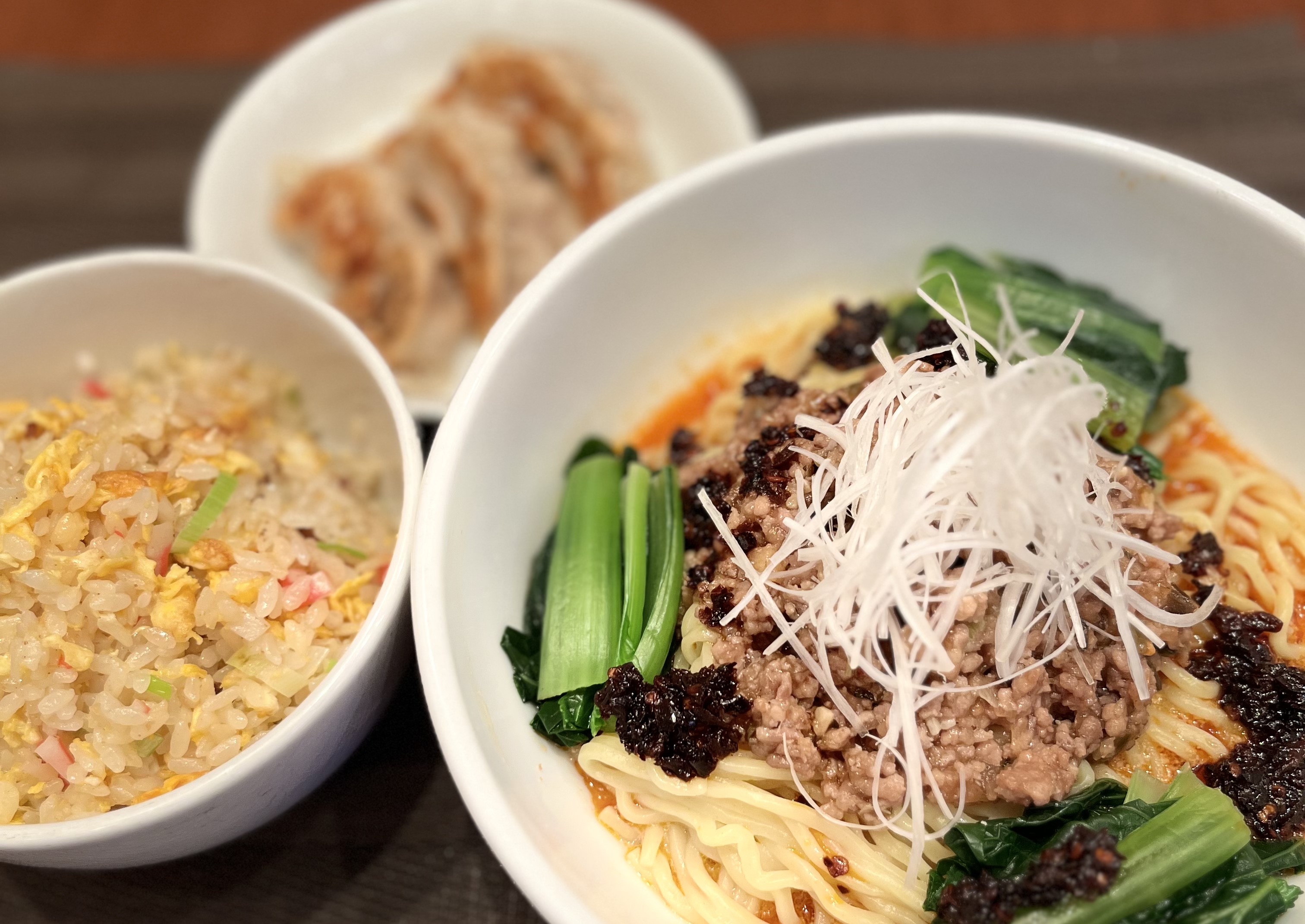 冷やし四川坦々麺セット〈ミニ炒飯+餃子3ケ〉